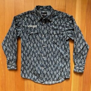 Wrangler Pearl Snap Western Shirt BOYS Large Button Down